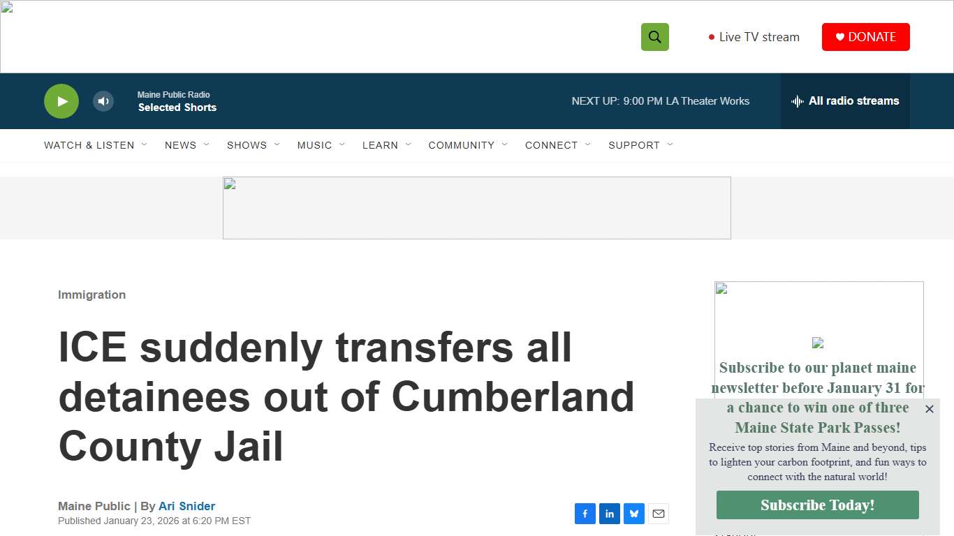 ICE suddenly transfers all detainees out of Cumberland County Jail Maine Public